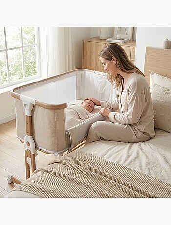 bebe2luxe Leo 3 en 1 – Cuna colecho, Cama de bebé Segura y Parque Infantil Modular Gris