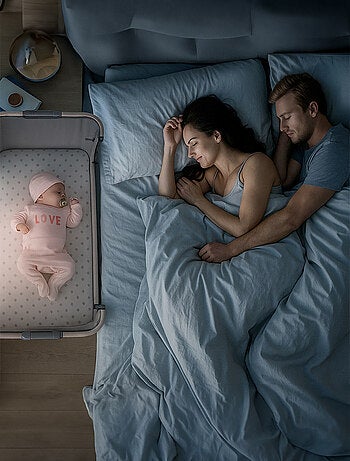 bebe2luxe Leo 3 en 1 – Cuna colecho, Cama de bebé Segura y Parque Infantil Modular Gris
