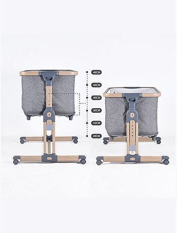 bebe2luxe Leo 3 en 1 – Cuna colecho, Cama de bebé Segura y Parque Infantil Modular Gris