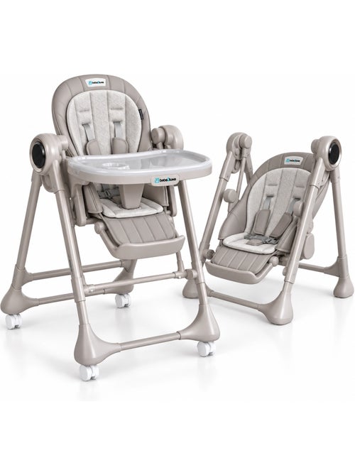 BEBE2LUXE Splity 3 en 1 – Trona evolutiva y tumbona con hamaca eléctrica (0‑36 meses) Beige - Kiabi