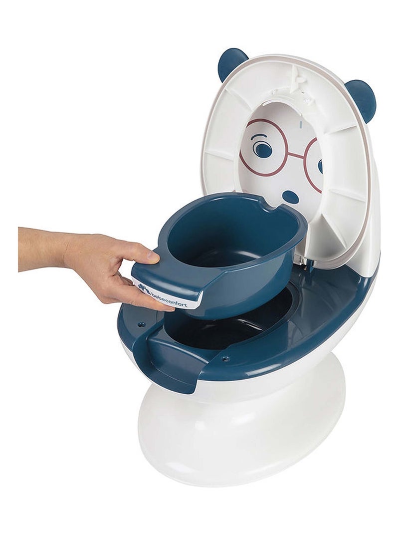 BEBECONFORT mini inodoro Panda, orinal con sonido de cisterna Blanco Azul - Kiabi