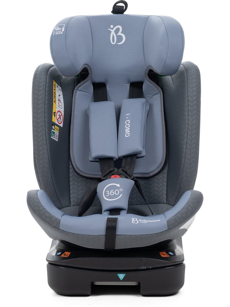 Bebelissimo - silla de coche isofix - giratoria 360 ° - 40-150 cm - 0-36kg i- como Gris - Kiabi