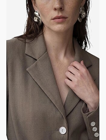 Belted crepe blazer jacket my fashion
