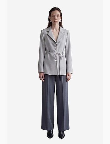 Belted crepe blazer jacket my fashion