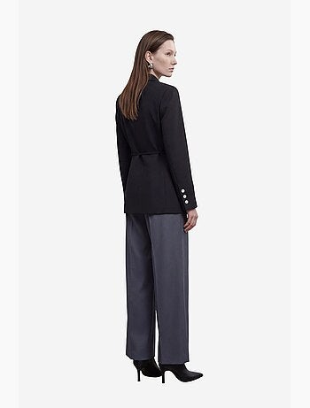 Belted crepe blazer jacket my fashion