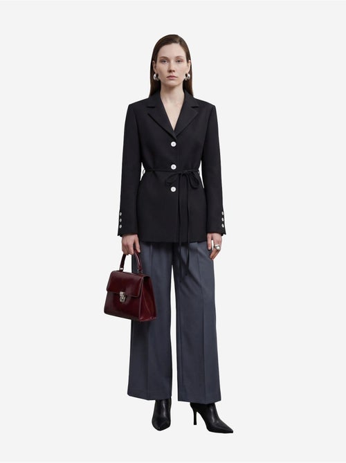 Belted crepe blazer jacket my fashion - Kiabi Belted crepe blazer jacket my fashion - Kiabi
