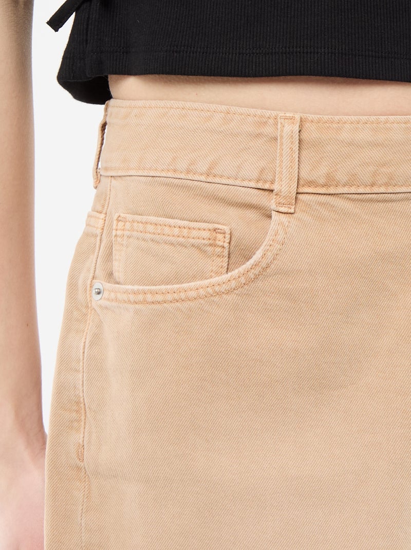 Bermuda ancho en twill Beige - Kiabi
