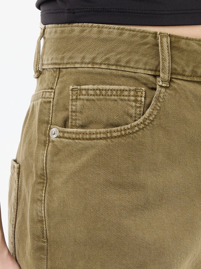 Bermuda ancho en twill Kaki - Kiabi