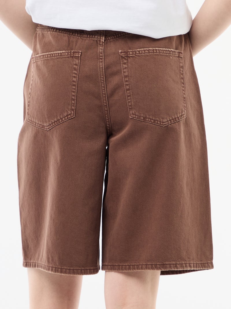 Bermuda ancho en twill Marron - Kiabi