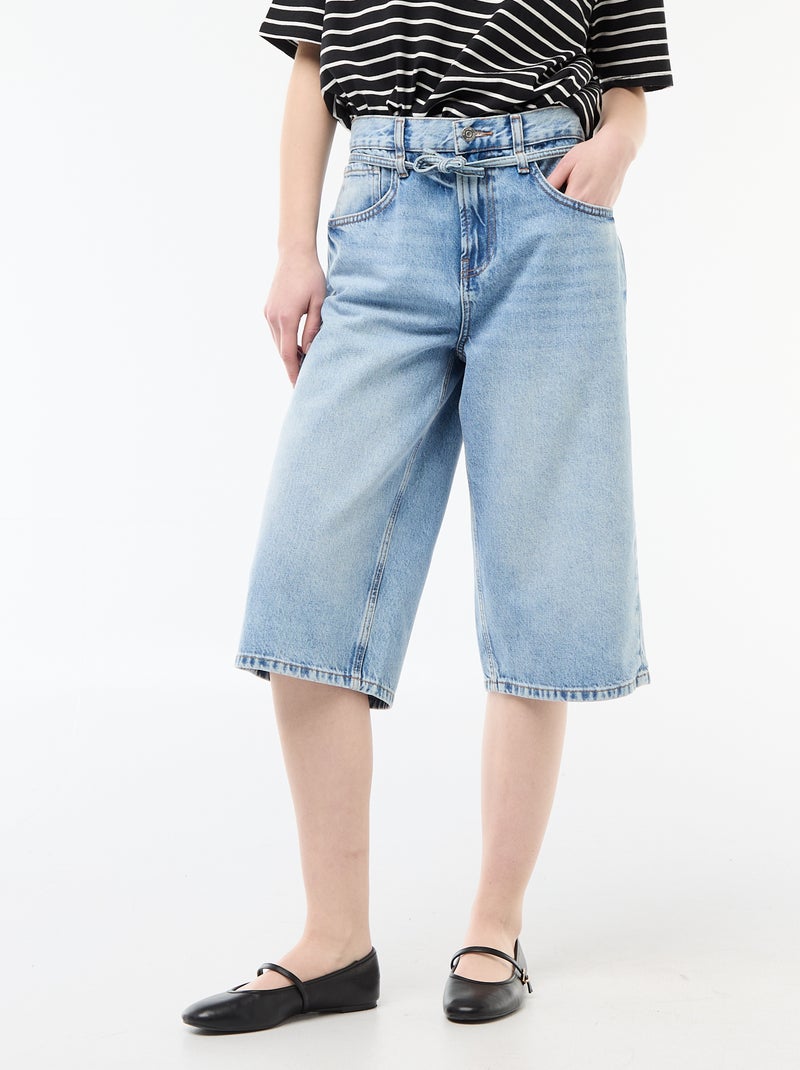 Bermuda ancho vaquero Azul - Kiabi