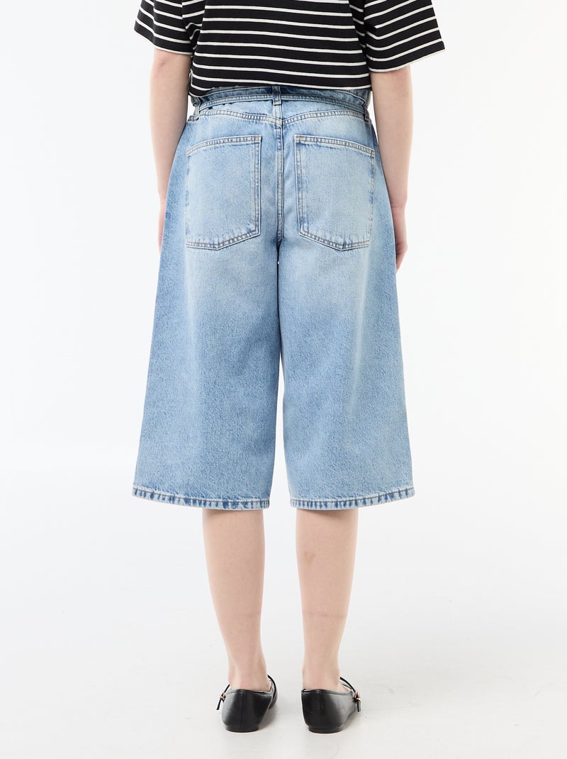 Bermuda ancho vaquero Azul - Kiabi