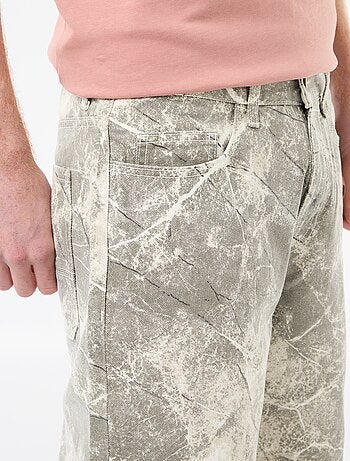 Pantalón corto baggy de algodón con efecto original