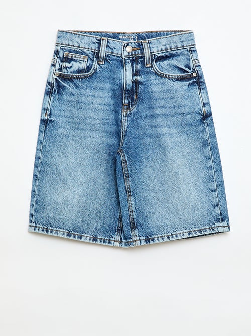 Bermuda baggy denim de algodón - Kiabi