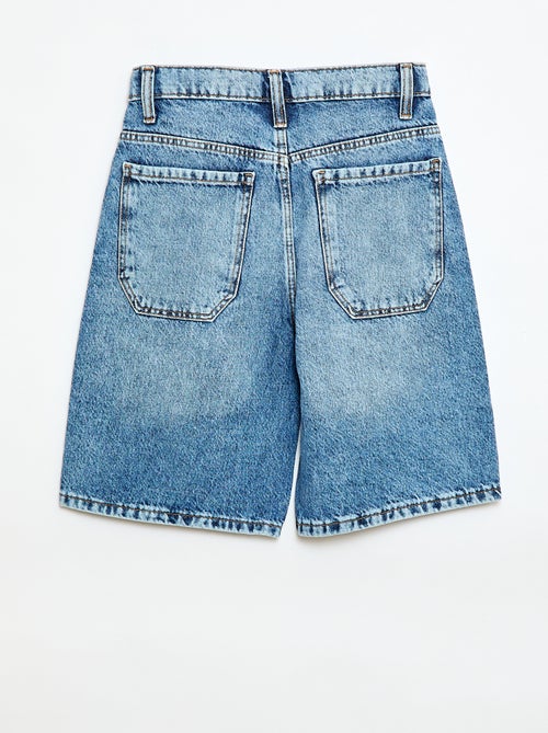 Bermuda baggy denim de algodón - Kiabi
