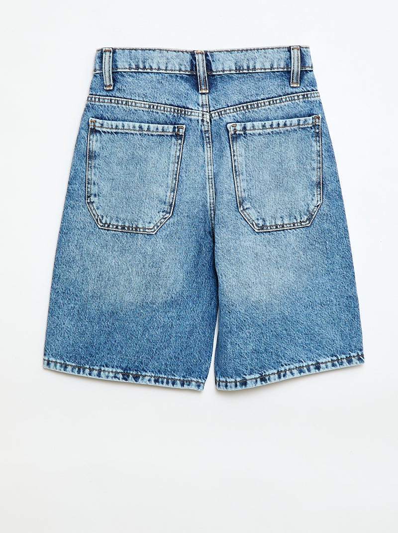 Bermuda baggy denim de algodón Azul - Kiabi