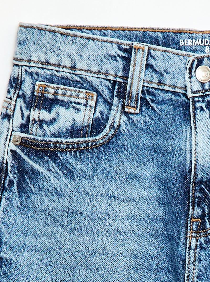 Bermuda baggy denim de algodón Azul - Kiabi
