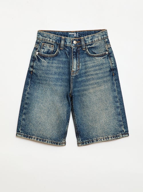 Bermuda baggy denim de algodón - Kiabi