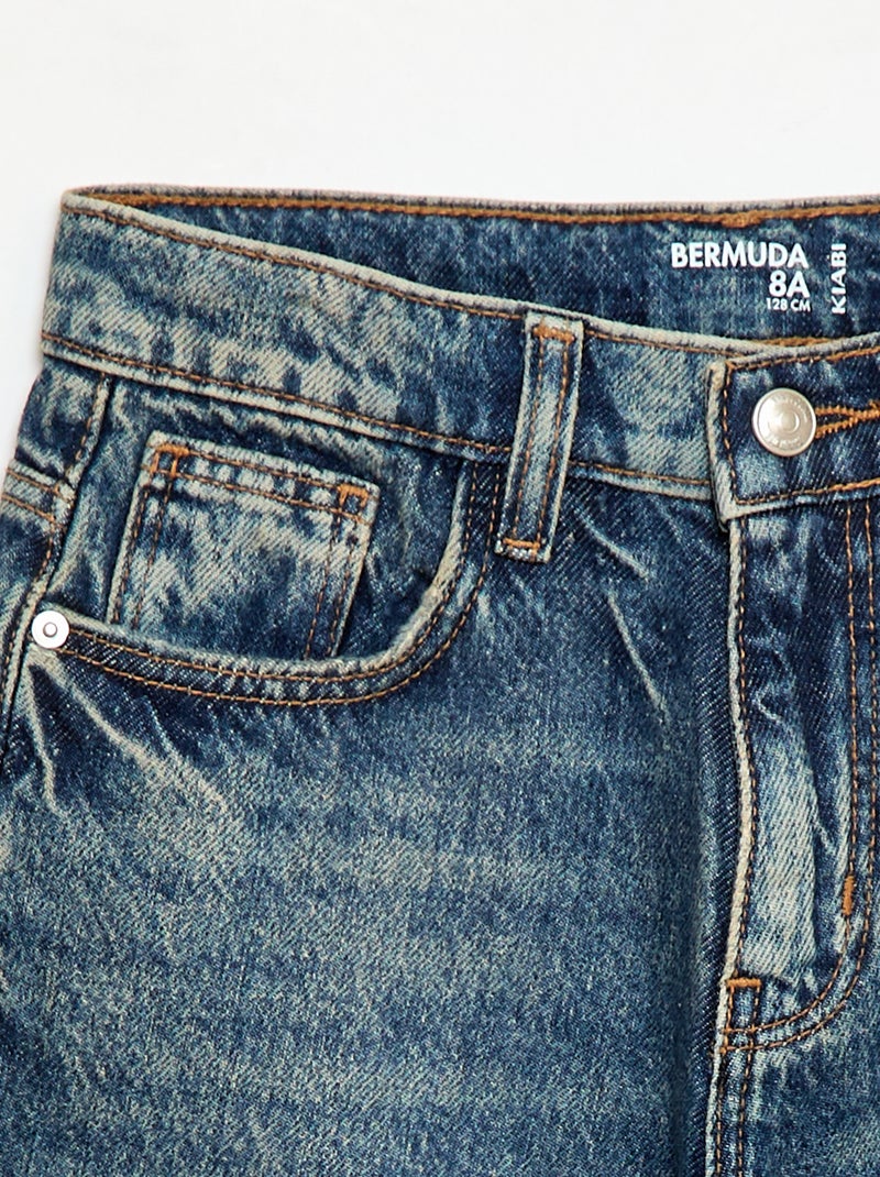 Bermuda baggy denim de algodón Azul - Kiabi