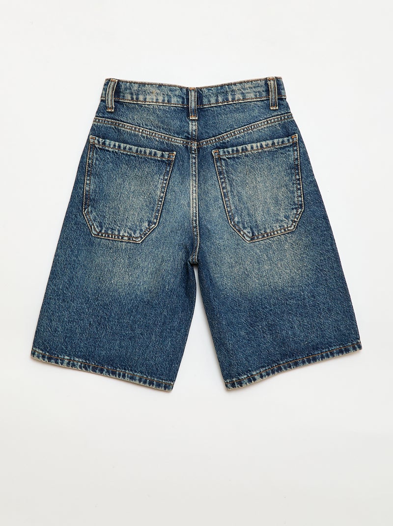 Bermuda baggy denim de algodón Azul - Kiabi