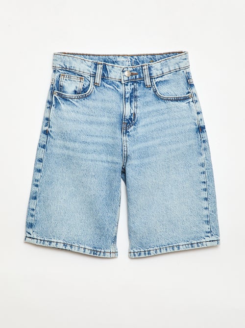 Bermuda baggy denim de algodón - Kiabi