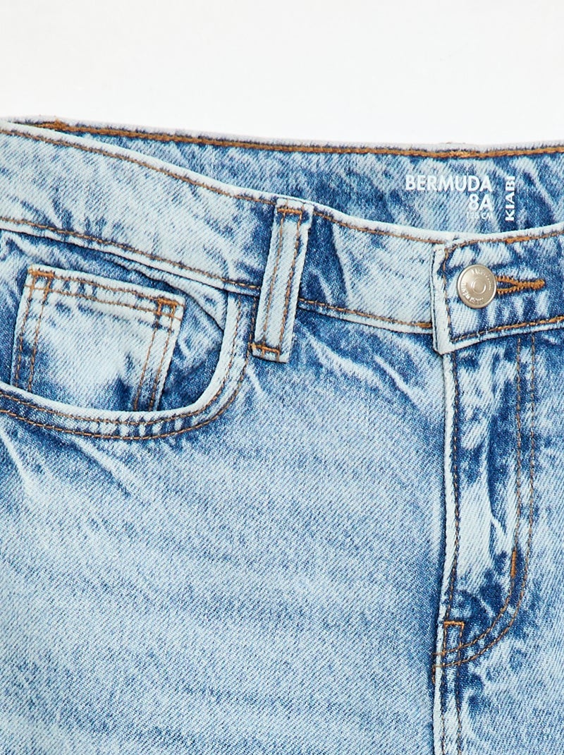 Bermuda baggy denim de algodón Azul - Kiabi