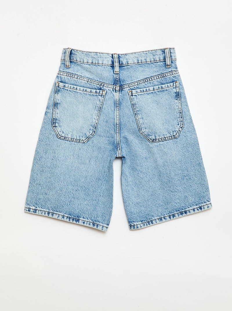 Bermuda baggy denim de algodón Azul - Kiabi
