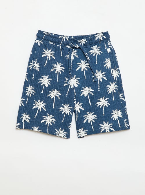 Bermuda bicolor con cintura elástica en algodón - Kiabi