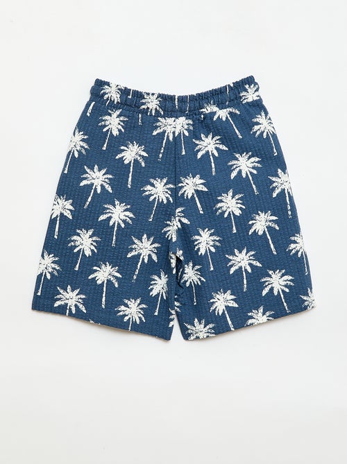 Bermuda bicolor con cintura elástica en algodón - Kiabi