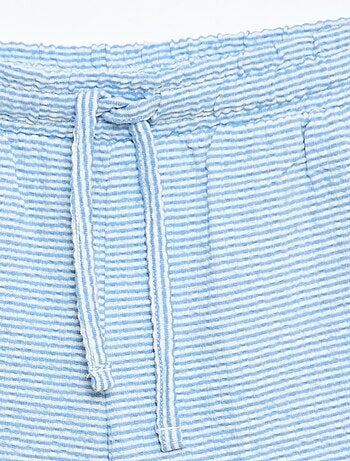 Bermuda bicolor con cintura elástica en algodón