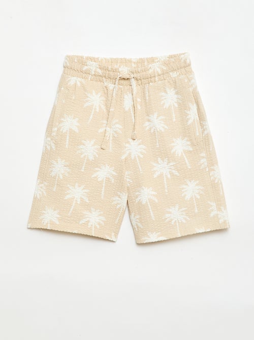 Bermuda bicolor con cintura elástica en algodón - Kiabi