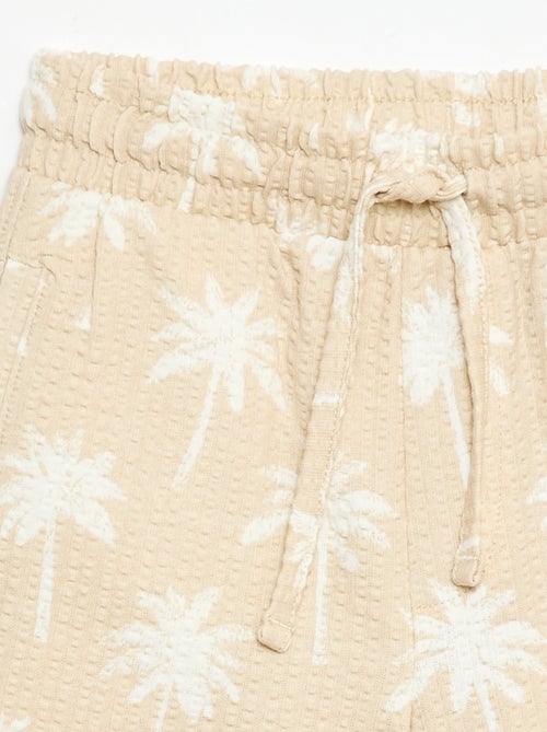 Bermuda bicolor con cintura elástica en algodón - Kiabi