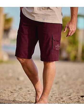 Bermuda cargo de lona microcanvas con 6 bolsillos