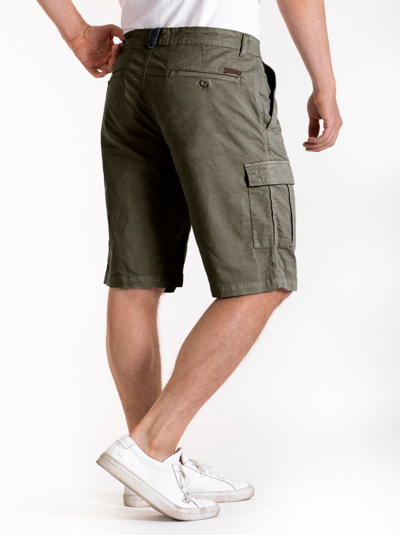Bermuda cargo Fibreflex®FRANK 'Rica Lewis' Verde - Kiabi