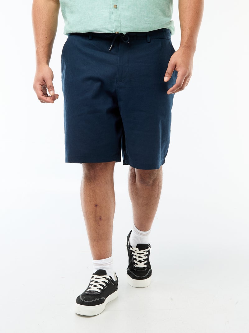 Bermuda chino con abertura abotonada + cremallera + cordones Azul - Kiabi