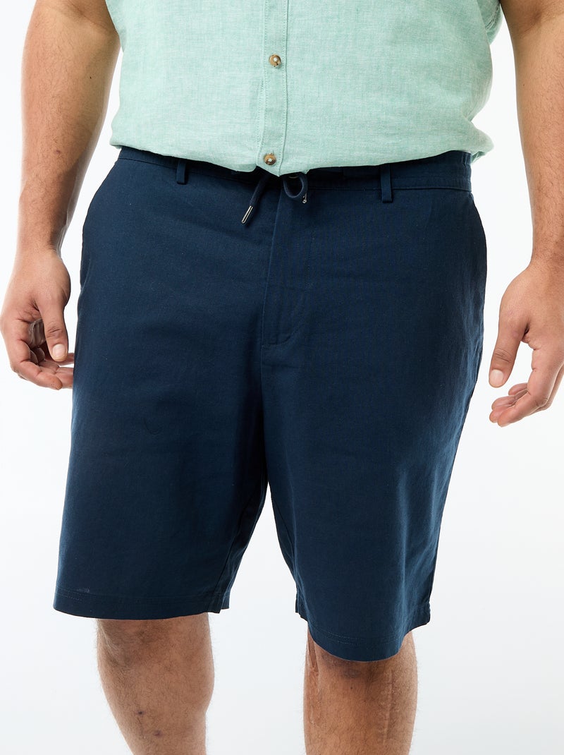 Bermuda chino con abertura abotonada + cremallera + cordones Azul - Kiabi