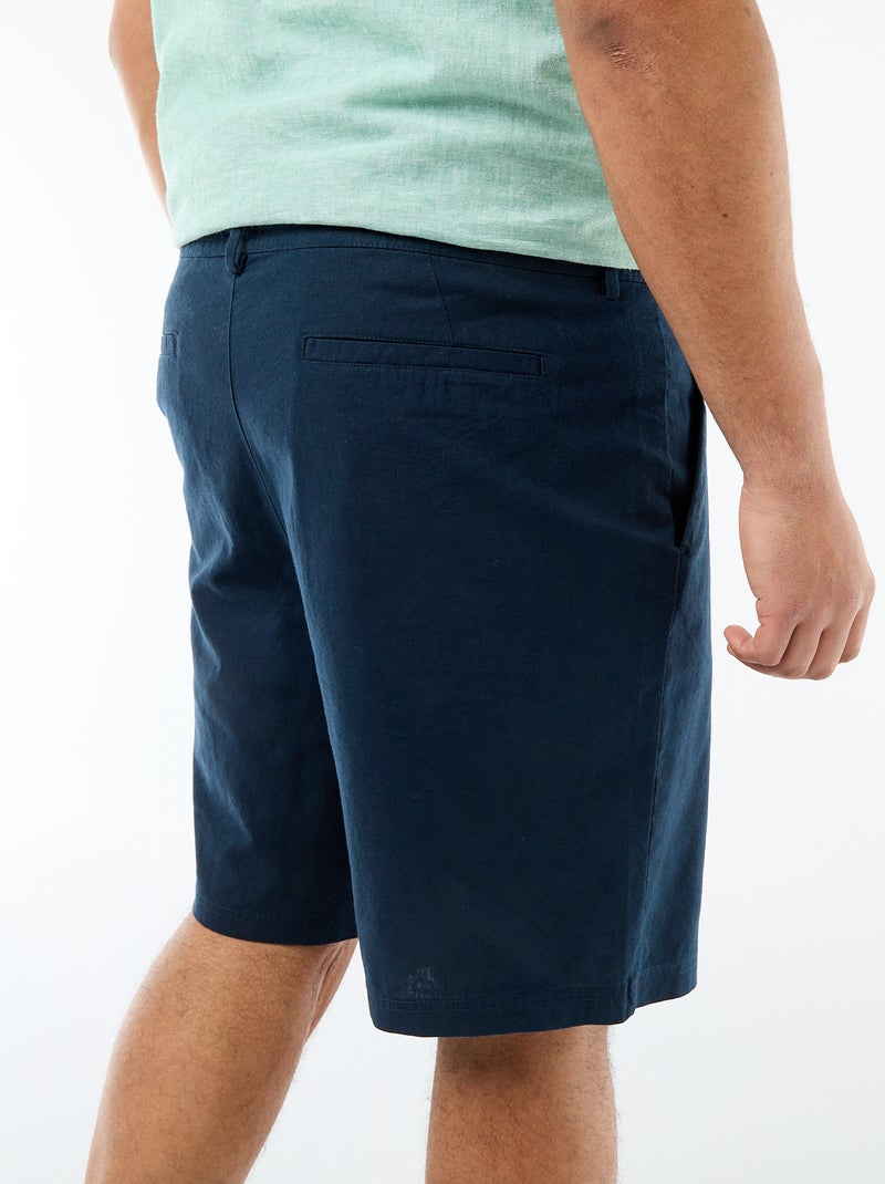 Bermuda chino con abertura abotonada + cremallera + cordones Azul - Kiabi
