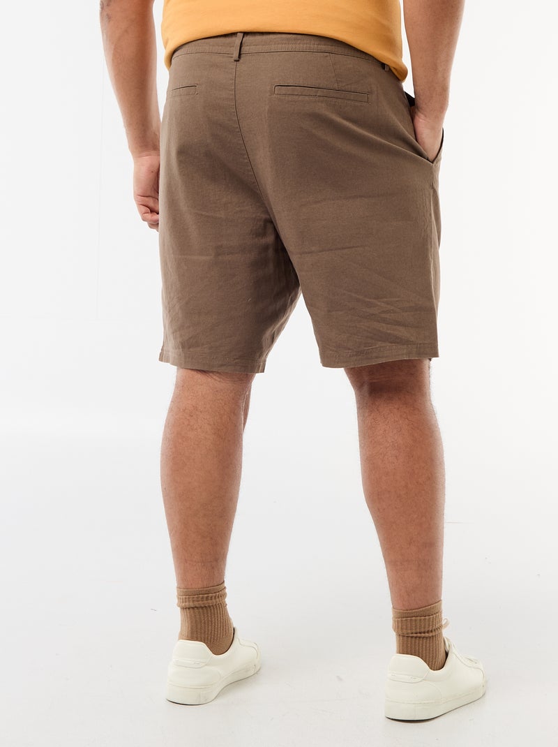 Bermuda chino con abertura abotonada + cremallera + cordones Marron - Kiabi