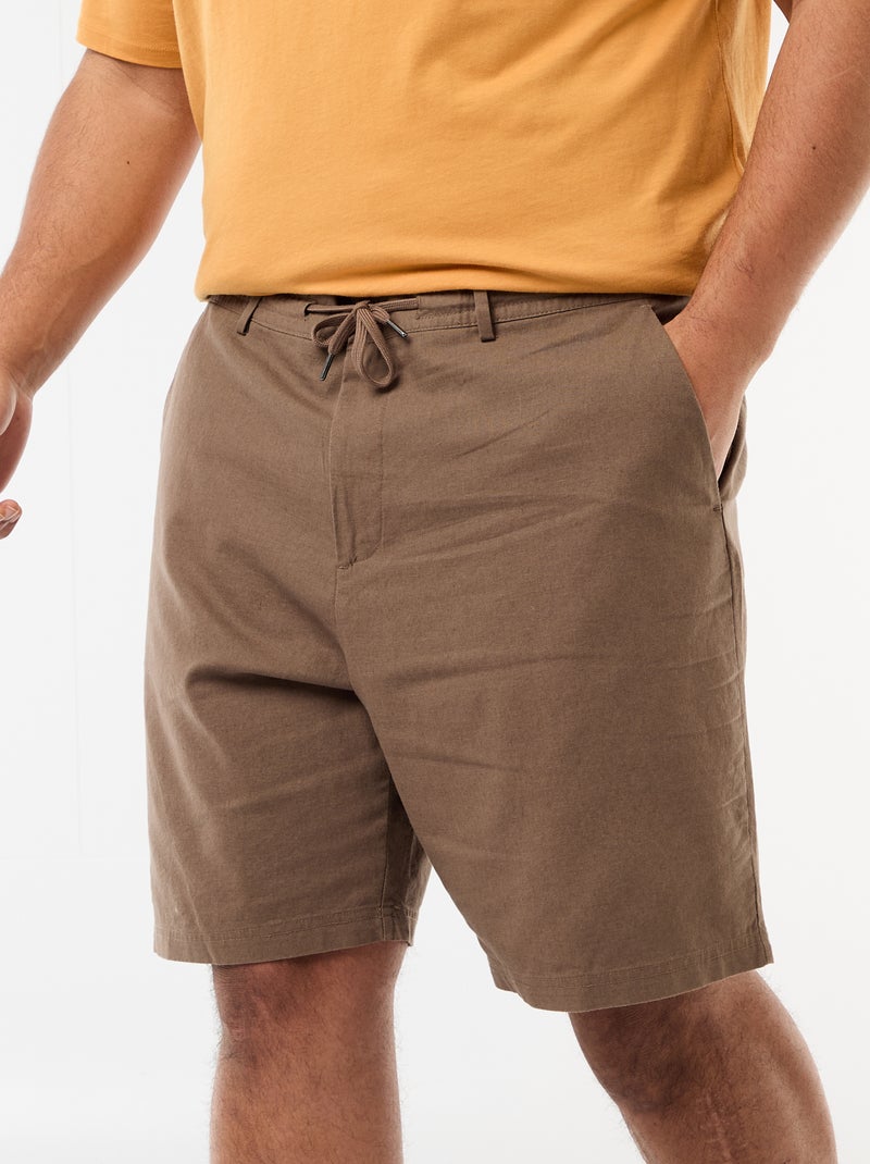 Bermuda chino con abertura abotonada + cremallera + cordones Marron - Kiabi