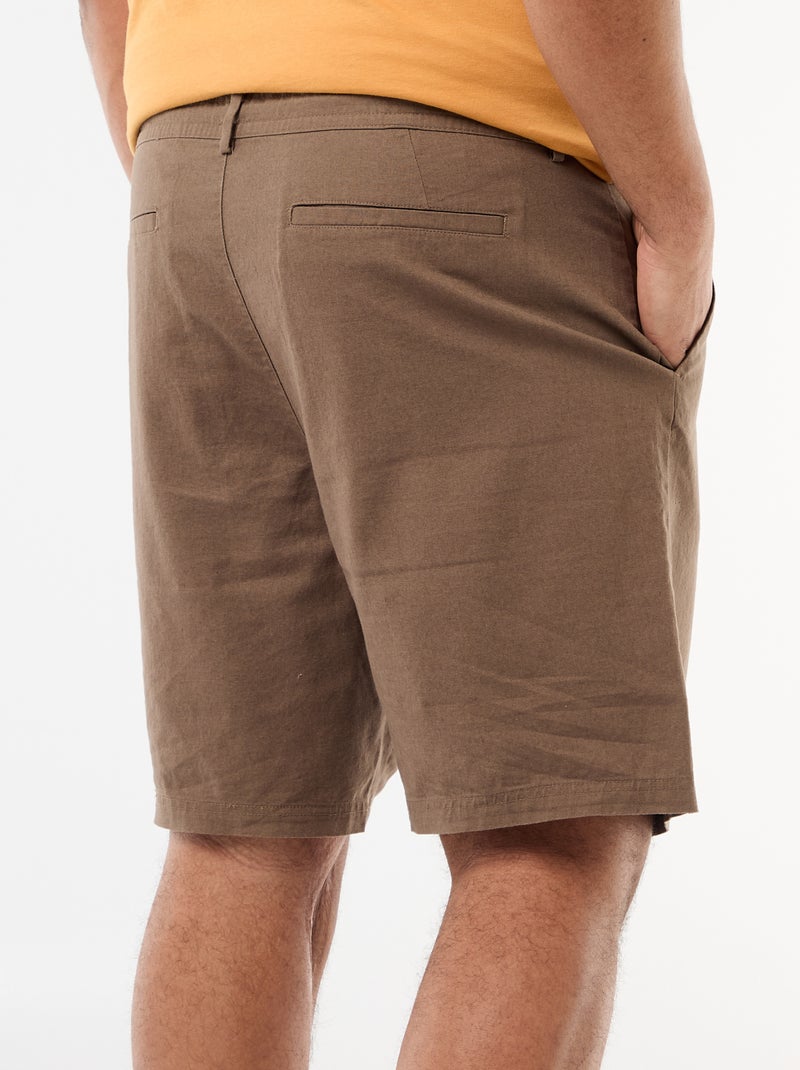 Bermuda chino con abertura abotonada + cremallera + cordones Marron - Kiabi