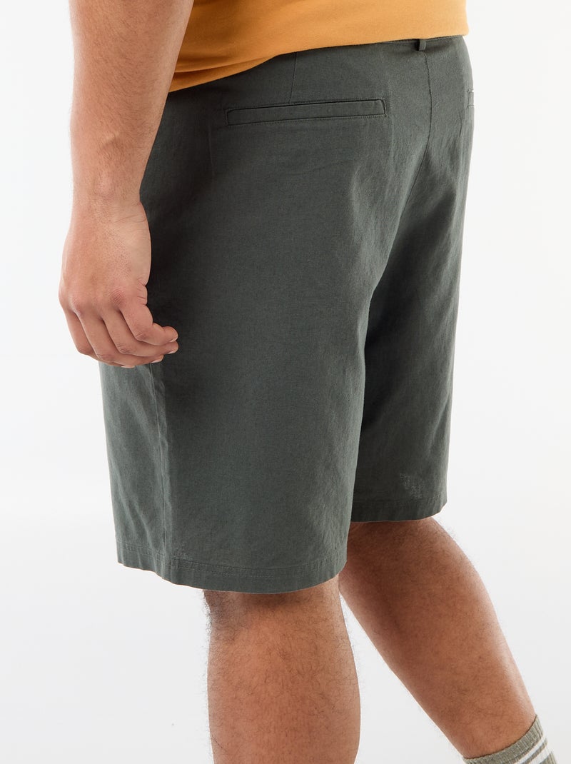 Bermuda chino con abertura abotonada + cremallera + cordones Verde - Kiabi
