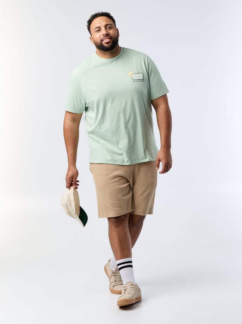Bermuda chino con cintura elástica Beige - Kiabi