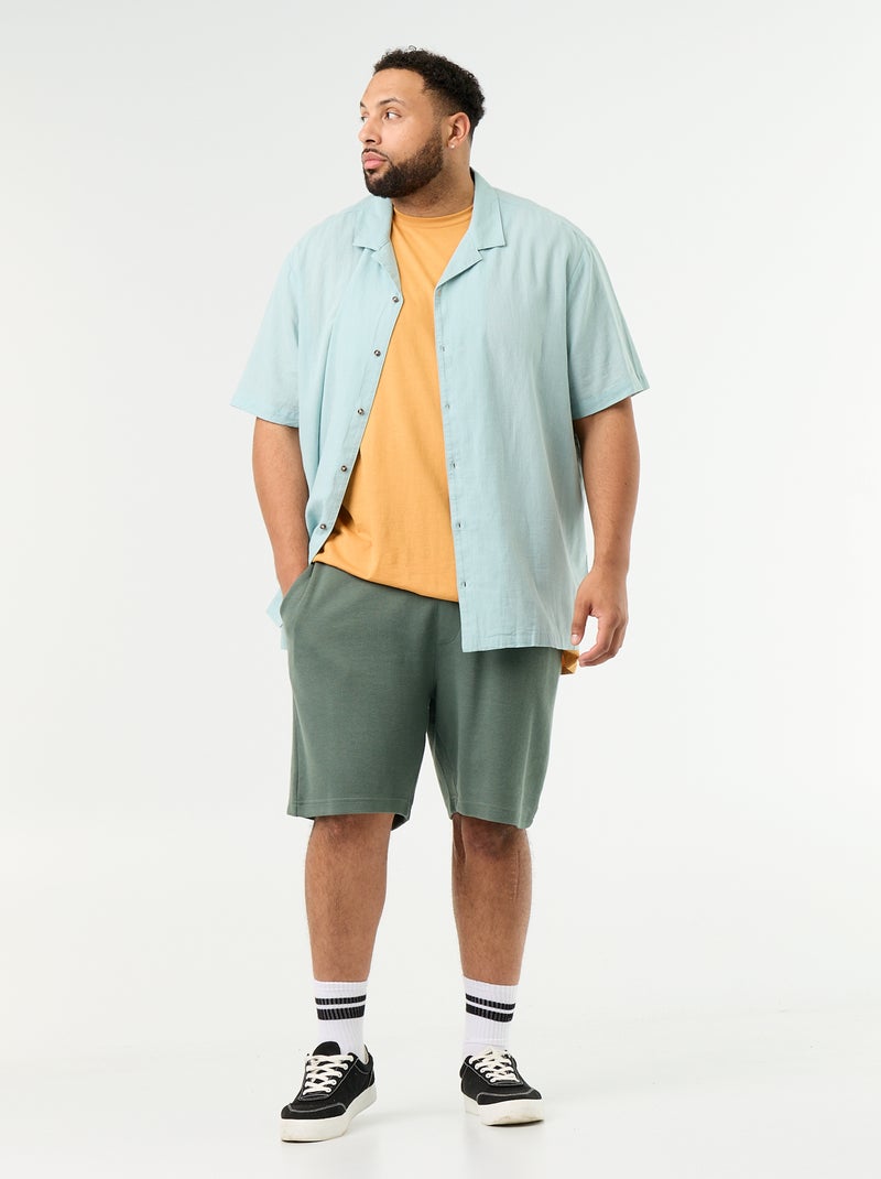 Bermuda chino con cintura elástica Verde - Kiabi