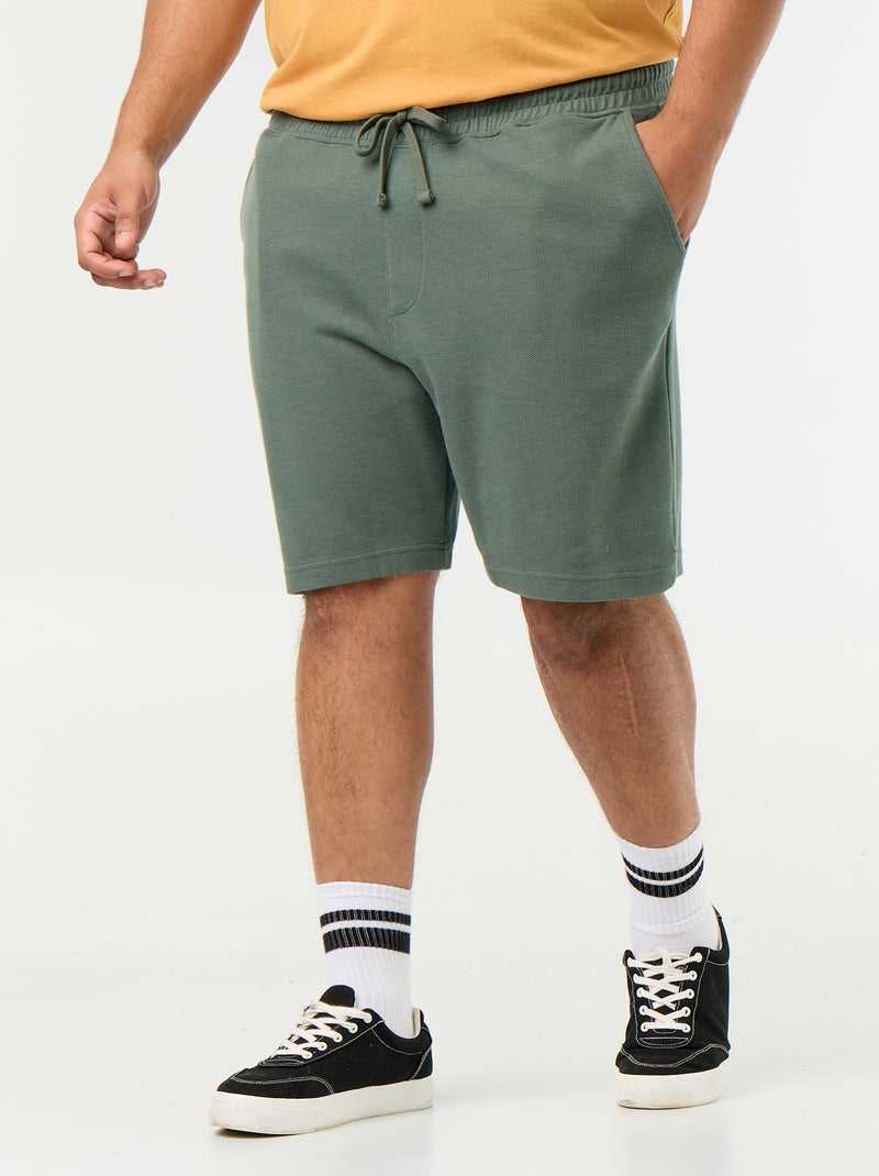 Bermuda chino con cintura elástica Verde - Kiabi