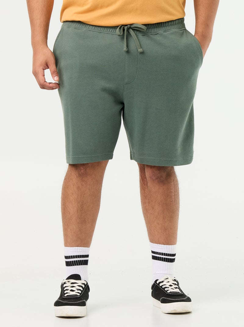 Bermuda chino con cintura elástica Verde - Kiabi