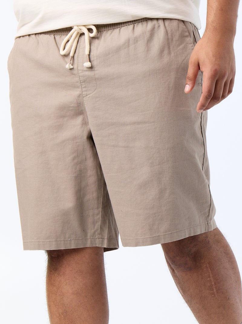 Bermuda chino con cordones ajustables Beige - Kiabi