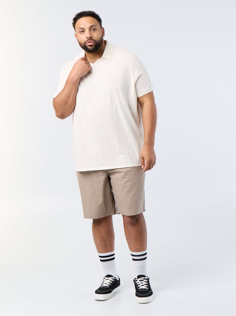 Bermuda chino con cordones ajustables Beige - Kiabi