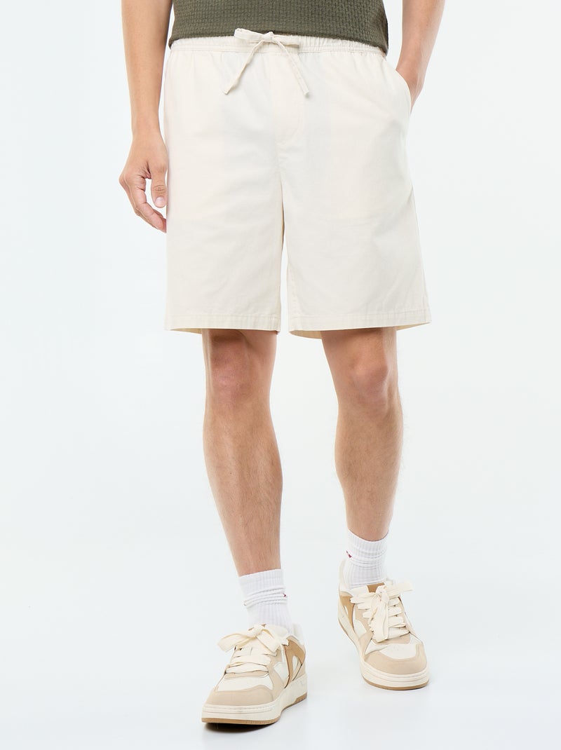 Bermuda chino de sarga Blanco - Kiabi