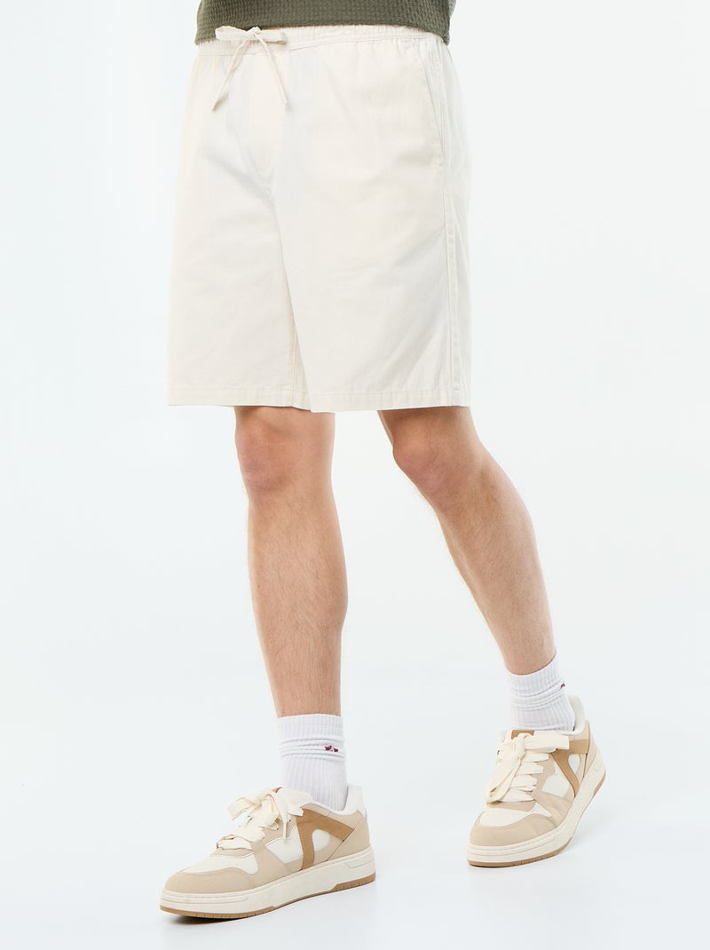 Bermuda chino de sarga Blanco - Kiabi
