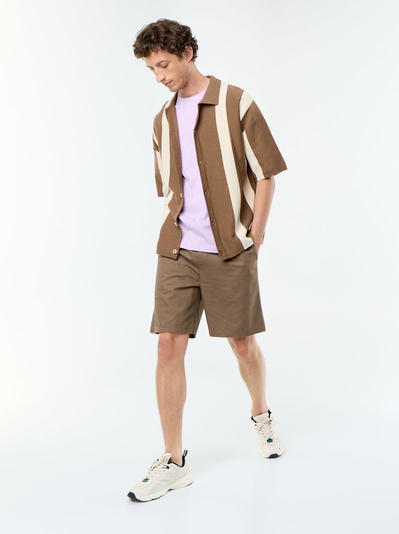 Bermuda chino de sarga Marron - Kiabi