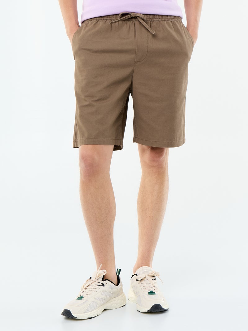 Bermuda chino de sarga Marron - Kiabi